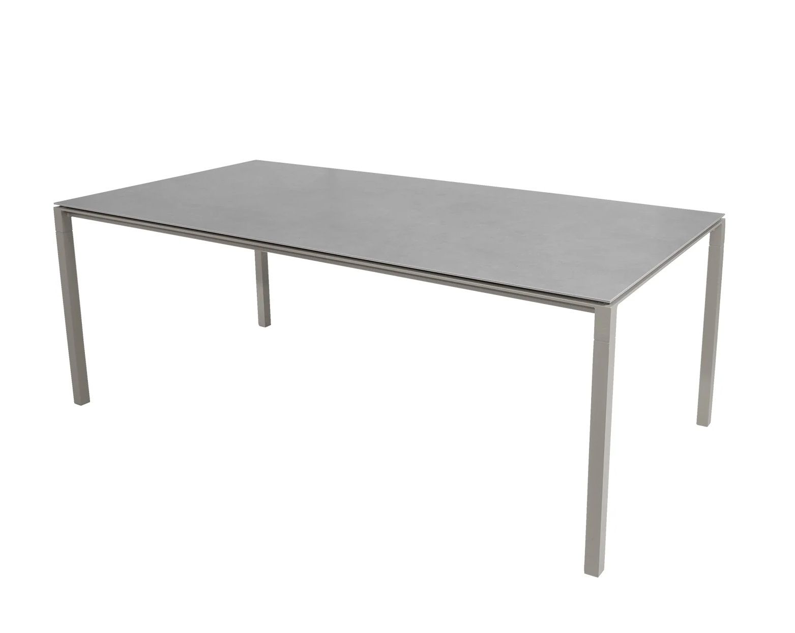 Pure Outdoor Esstisch in Beton Grau/Taupe von Cane-Line: Moderner Gartentisch für den Außenbereich.