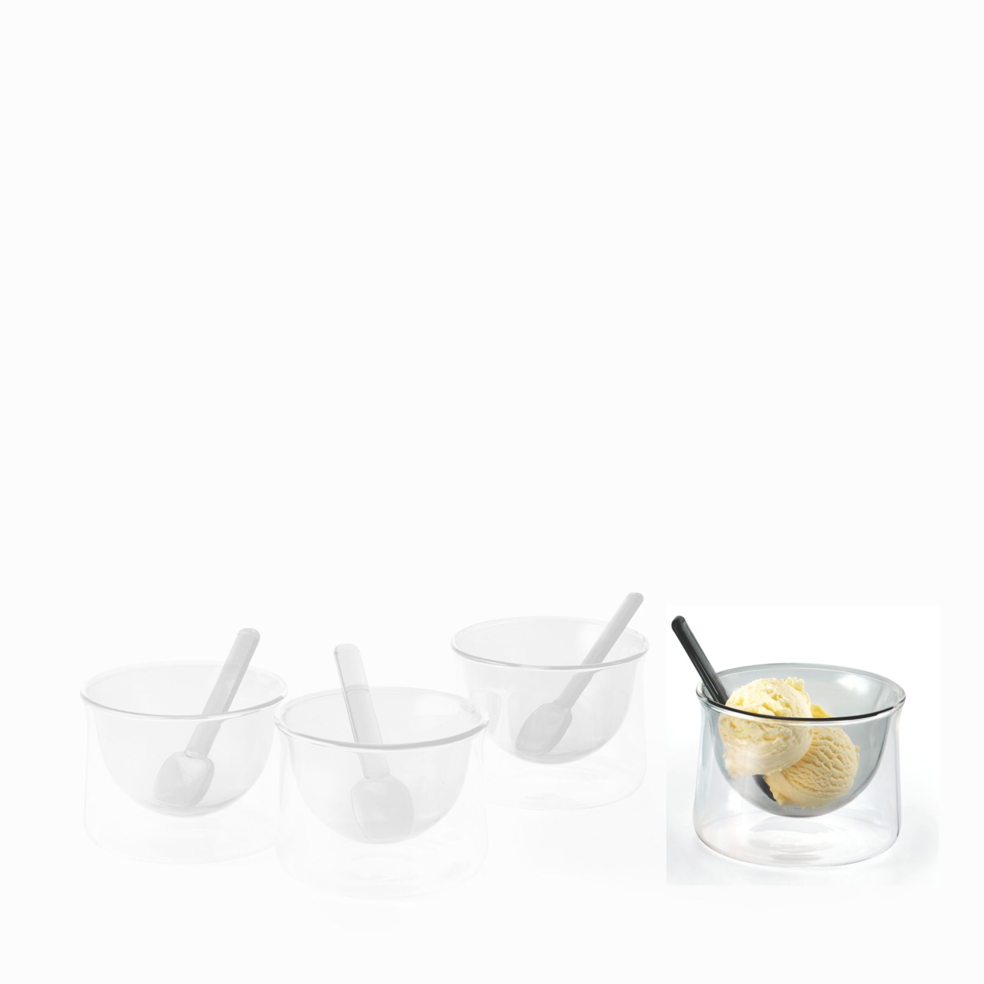 Gelato Becher mit Löffel Grau Philippi