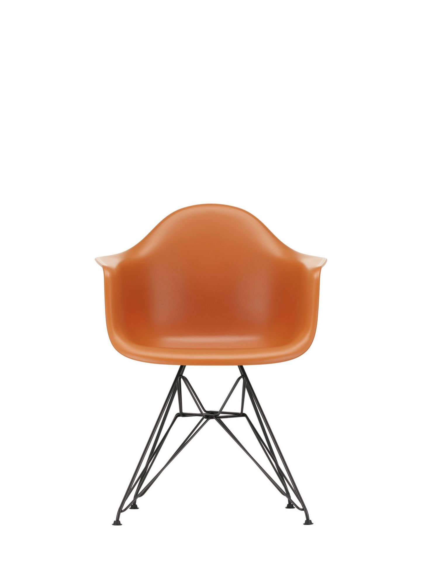 Eames Plastic Arm Chair DAR Stuhl Vitra Verchromt - Tiefschwarz