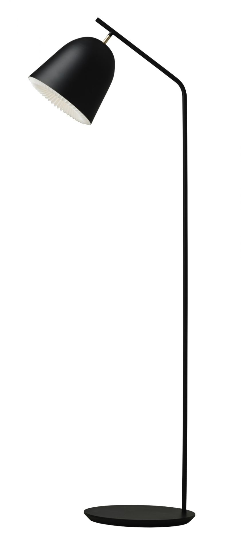 Schwarze Cache Stehleuchte von Le Klint mit plissiertem Lampenschirm für Wohnzimmer und Schlafzimmer.