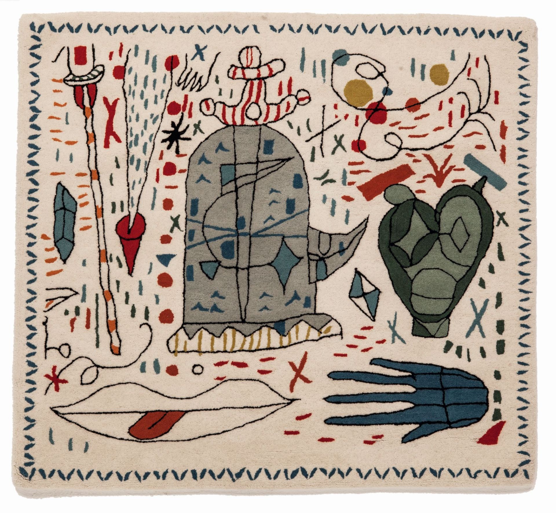 Hayon x Nani Teppich von Nanimarquina, 120x130 cm. Design Teppich mit abstrakten, bunten Motiven.