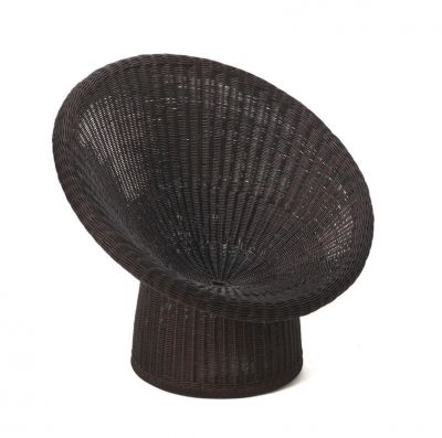 Brauner E10 Rattansessel von Richard Lampert: Moderner Korbsessel für Wohnzimmer und Garten.