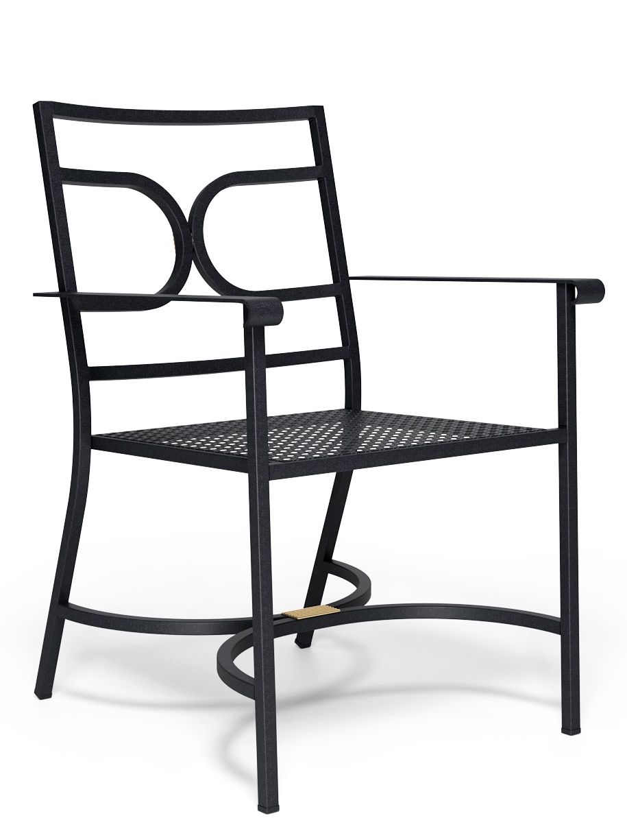 Schwarzer Collier Armchair Armlehnenstuhl von Emu für den Außenbereich mit Metallrahmen und modernem Design.