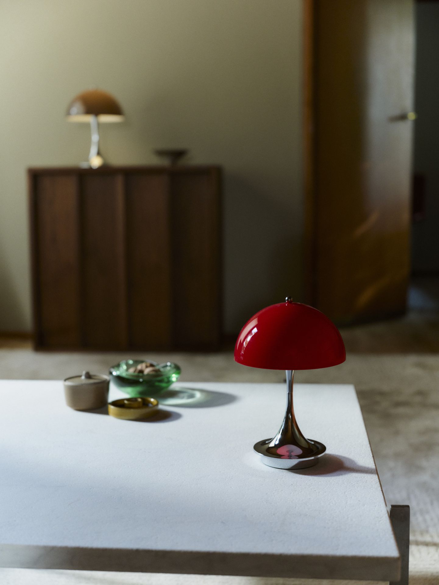 Panthella 160 Portable Lamp Chrom Tischleuchte / Akkuleuchte Louis Poulsen