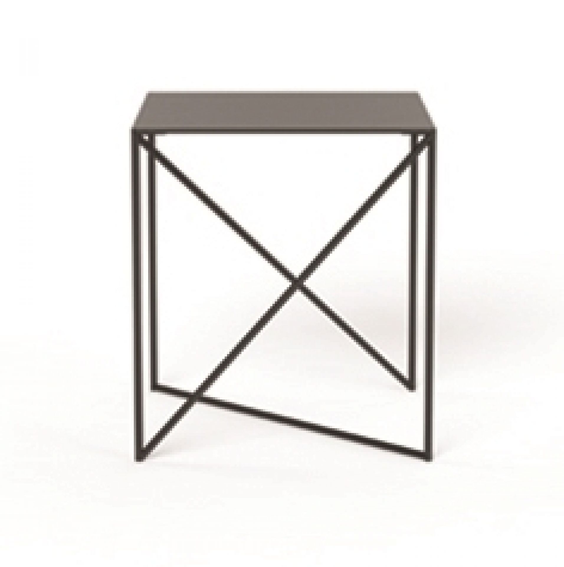 Schwarzer DOT Beistelltisch von Grupa mit minimalistischem Design und Metallgestell für Wohnzimmer und Schlafzimmer.