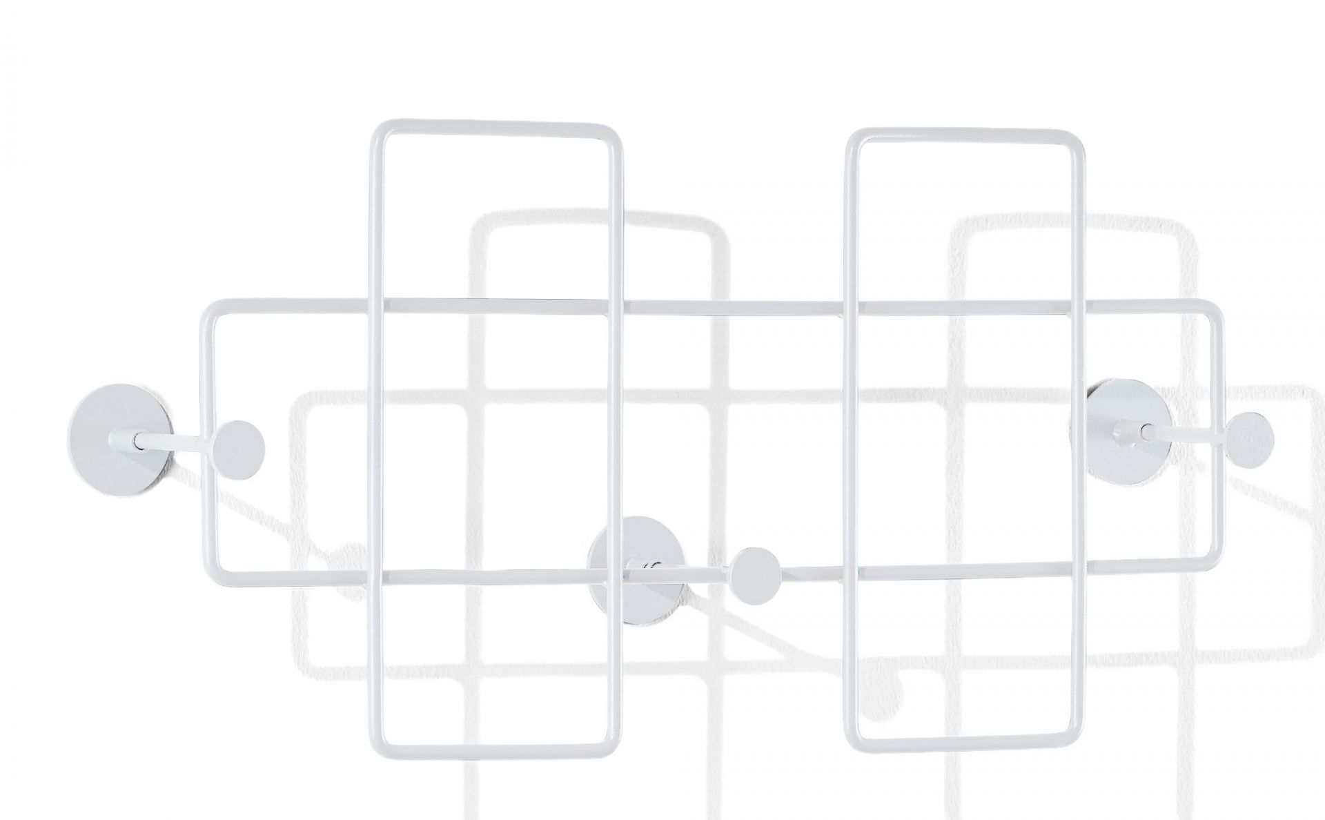 Weiße Bazar Wandgarderobe von Richard Lampert: Moderne Garderobe aus Metall mit Haken.