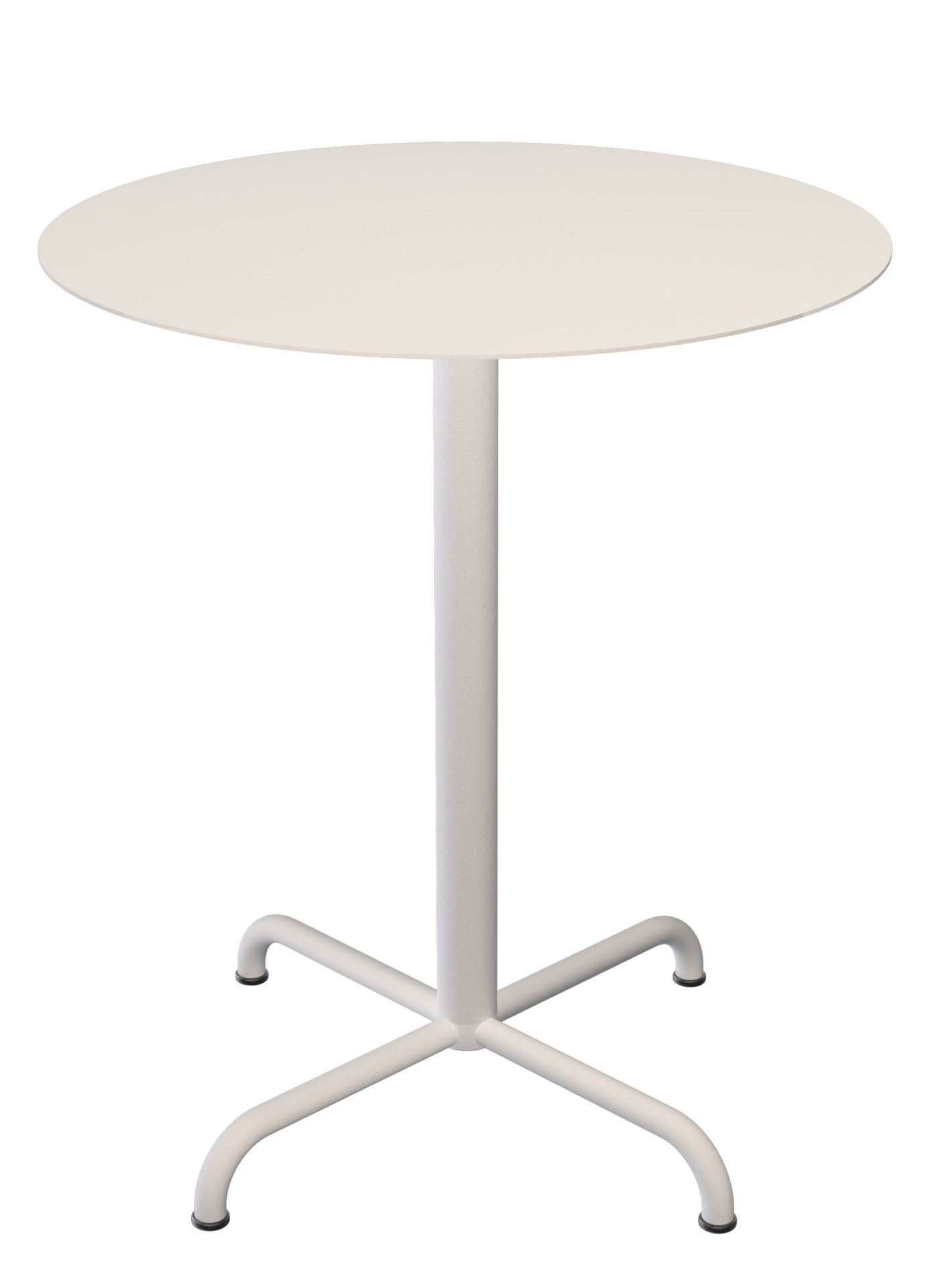 Weißer Pico Café Table Beistelltisch von Houe für den Outdoor-Bereich mit rundem Tischblatt.