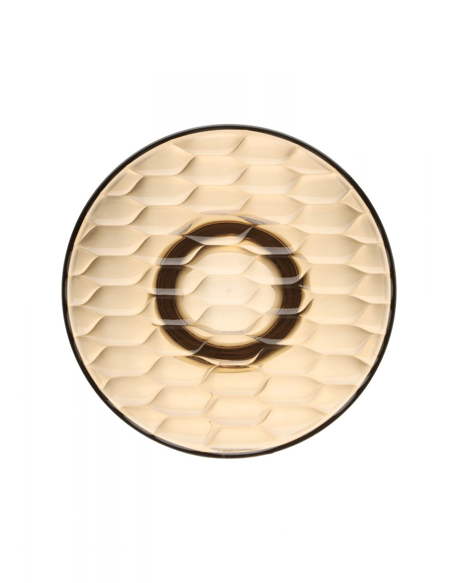 Nahaufnahme des Kartell Jellies Coat Hangers Garderobenhaken in Bernstein mit dekorativer Oberfläche.