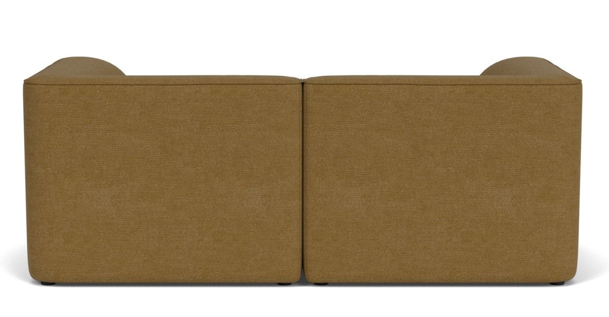 Frontansicht des Eave Modular Sofas, 2-Sitzer, in Bouclé-Stoff. Modernes Design Sofa.