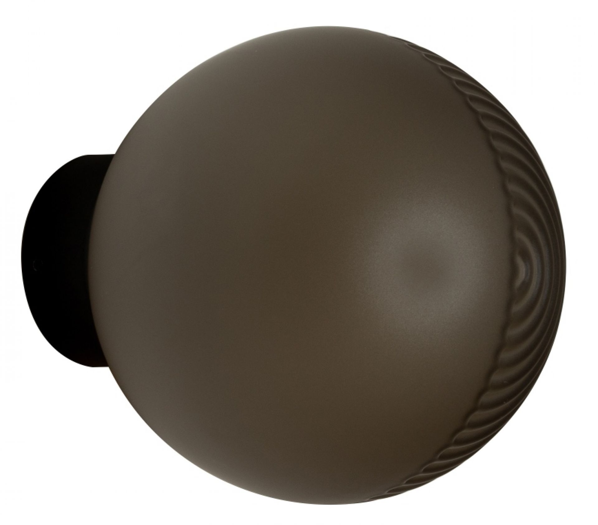 Stellar Wall One Wandleuchte von Pulpo, rauchgraue Kugel mit schwarzer Wandhalterung. Moderne Wandbeleuchtung.