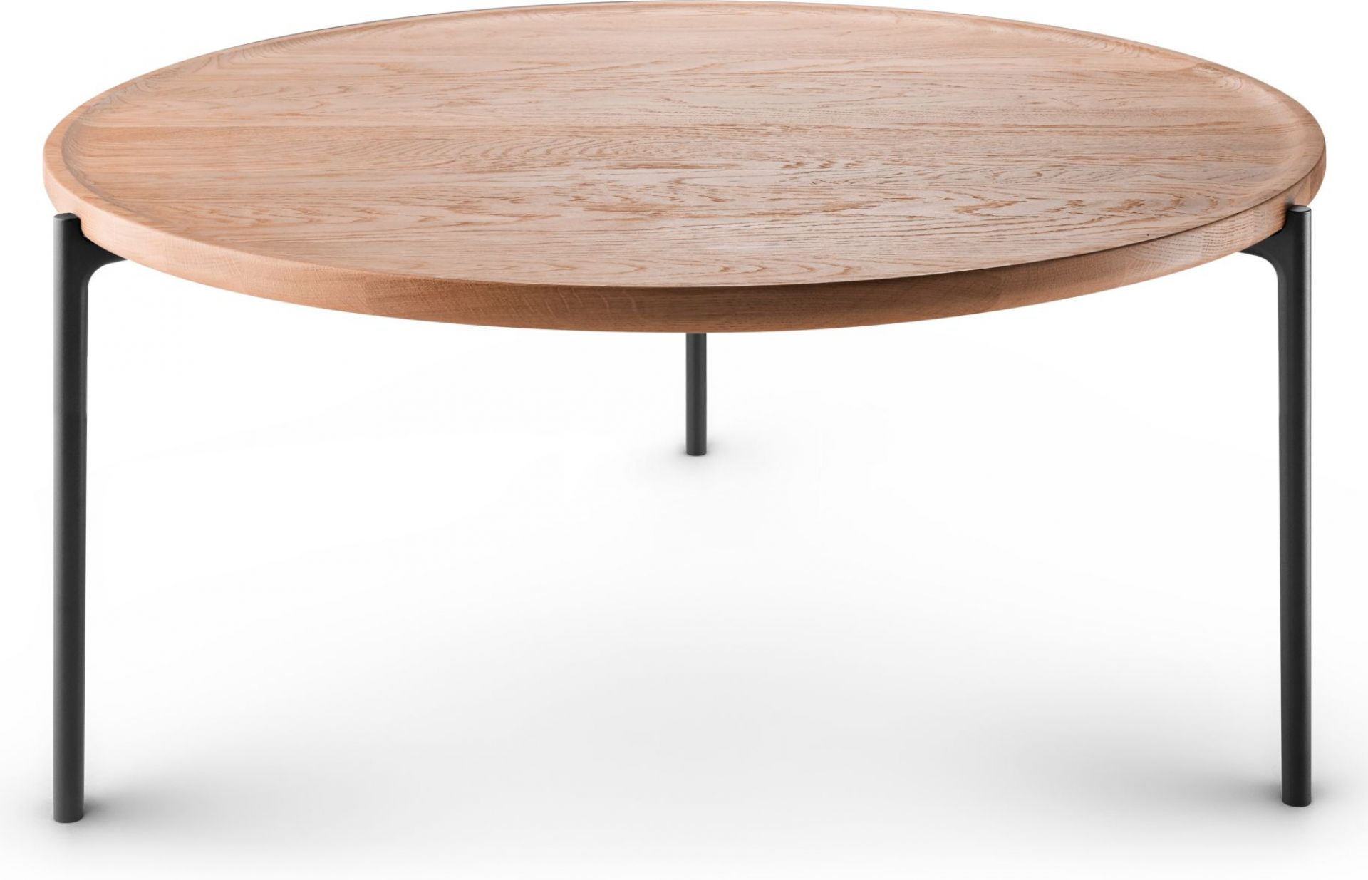 Savoye Tisch Eiche rund von Eva Solo, Naturholz mit schwarzen Beinen. Couchtisch, Beistelltisch.