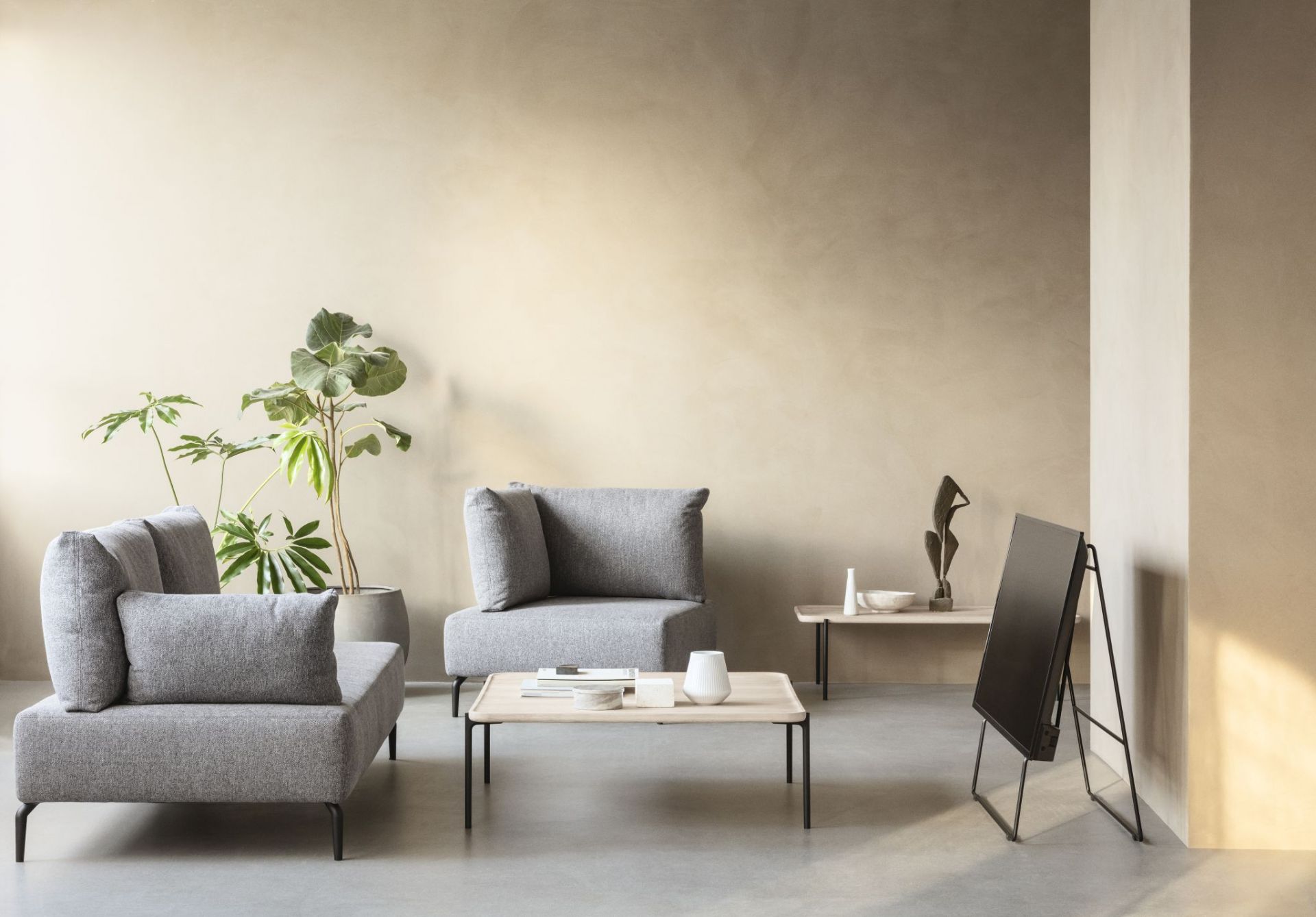 Savoye Tisch Eiche rechteckig von Eva Solo, weiß, 120x42 cm. Moderner Couchtisch für Wohnzimmer.