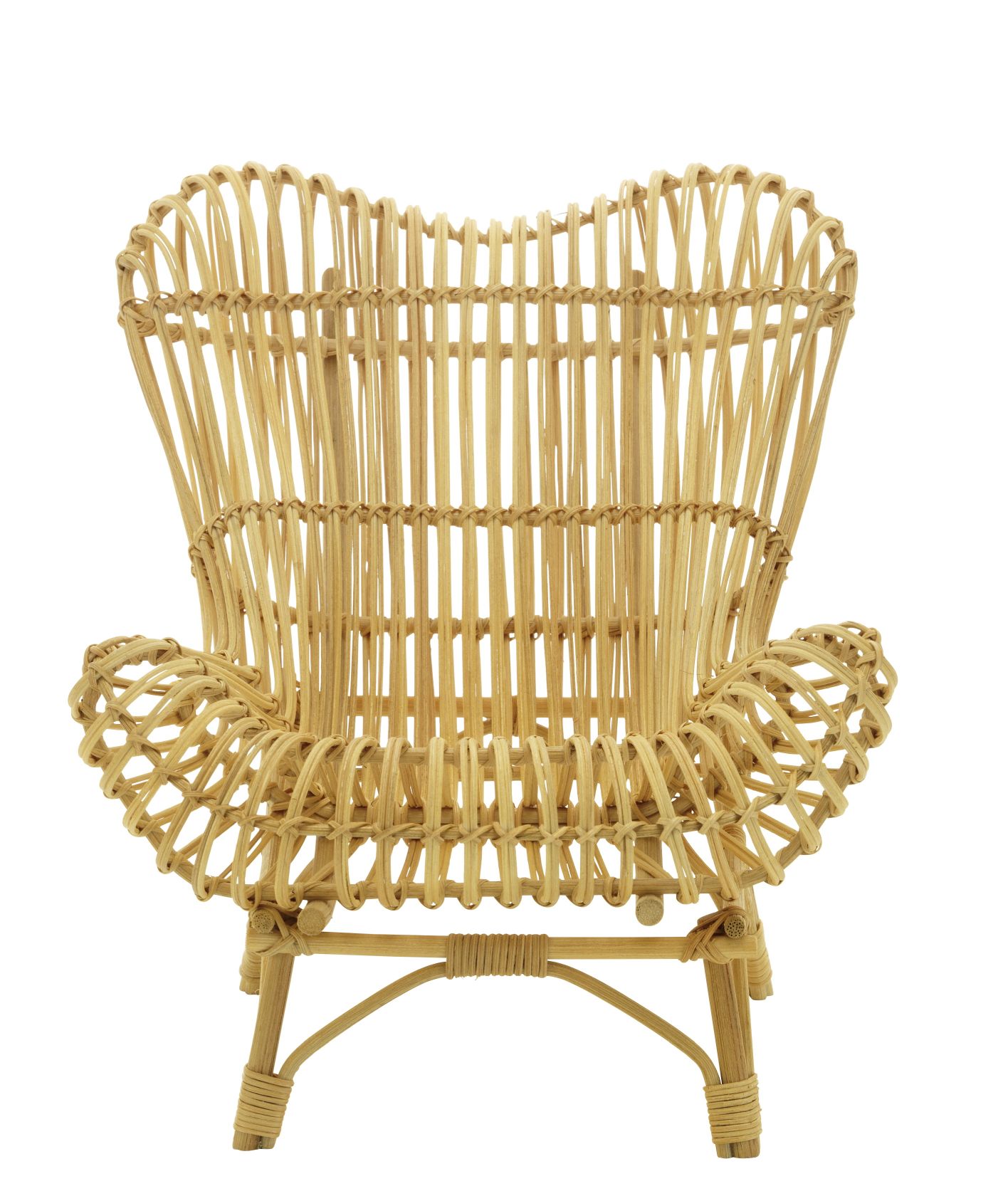 Gala Miniatur Sessel von Vitra, handgeflochtener Rattansessel, Designklassiker für Puppenhaus oder Sammler.