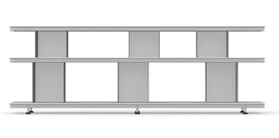Zoll D Regal von Nils Holger Moormann, modernes, modulares Regalsystem in Grau, freistehend.