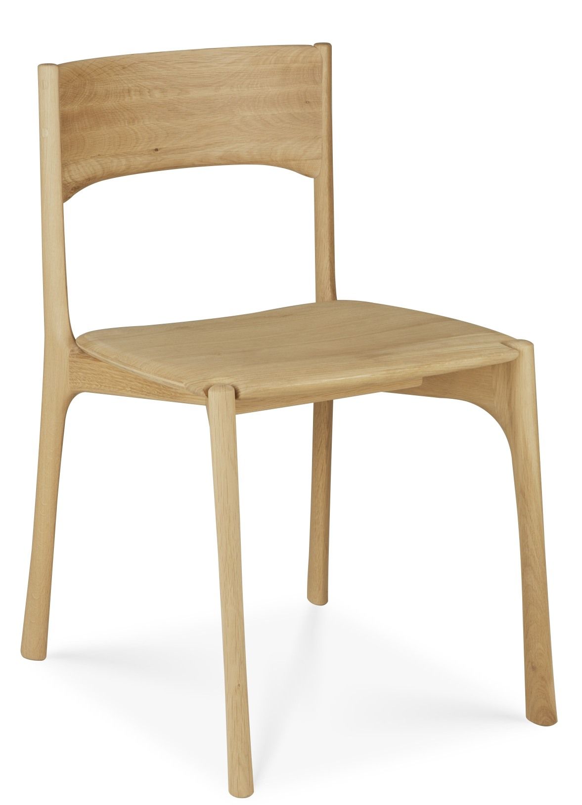 Ethnicraft PI Dining Chair aus hellem Holz, Stuhl ohne Armlehne für Esszimmer.
