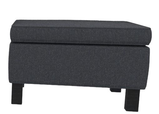 Anthrazitfarbener Krefeld Hocker von Knoll International mit dunklen Holzbeinen, ideal als Fußhocker oder Sitzgelegenheit.