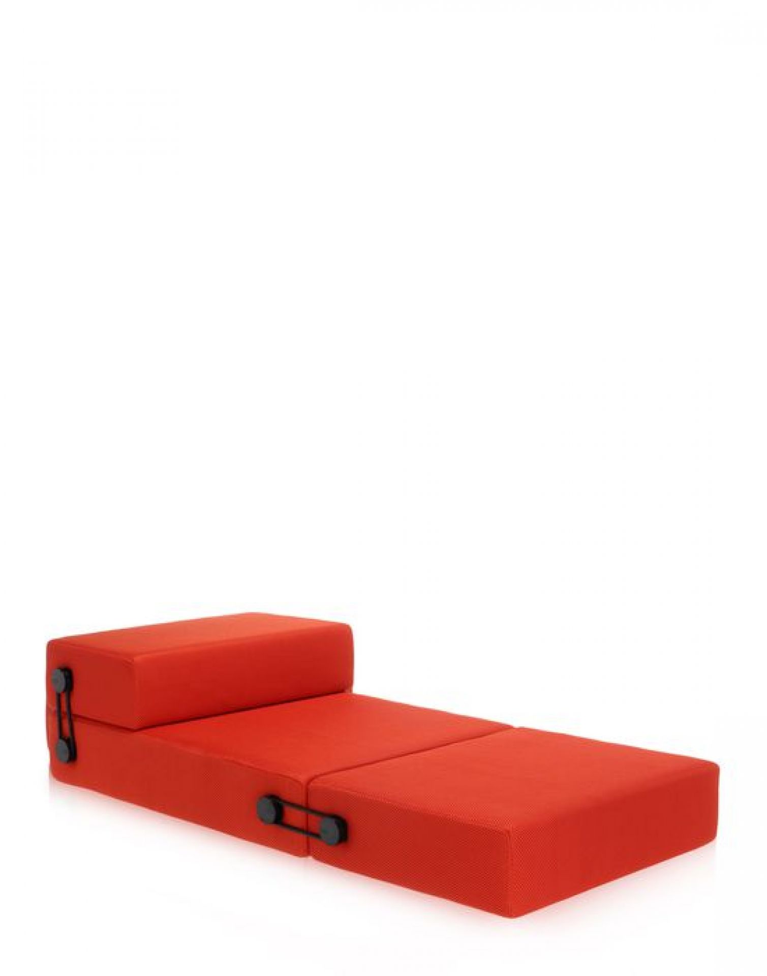 Rote Kartell Trix Chaise Longue, Sessel und Gästebett in einem, modernes Schlafsofa.