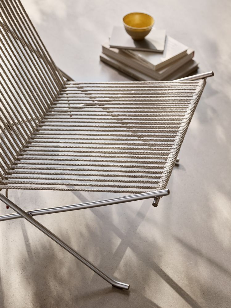 PK4 Lounge Chair Edelstahl - Schwarz Fritz Hansen