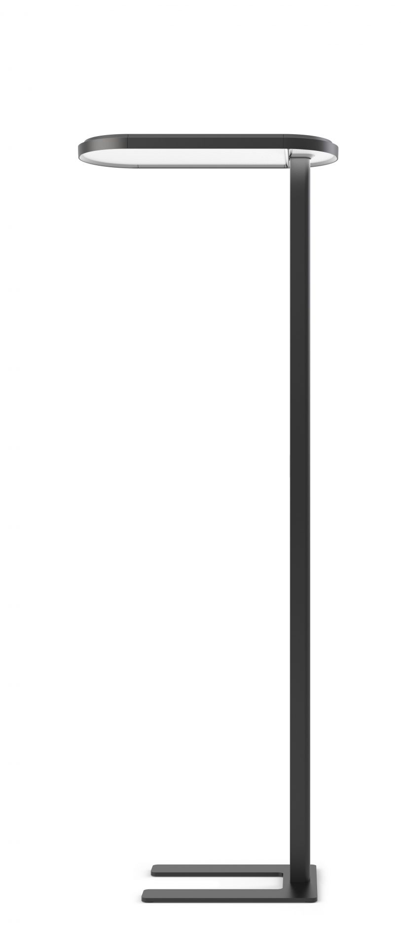 Kido Stehleuchte von Belux mit U-Fuß in Schwarz, modernes Design, 4000K Lichtfarbe.