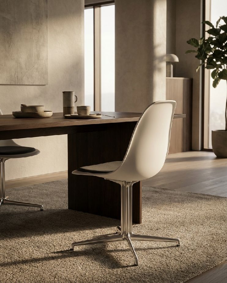 Eames Plasic Side Chair DSL RE Stuhl mit Sitzpolster Vitra 