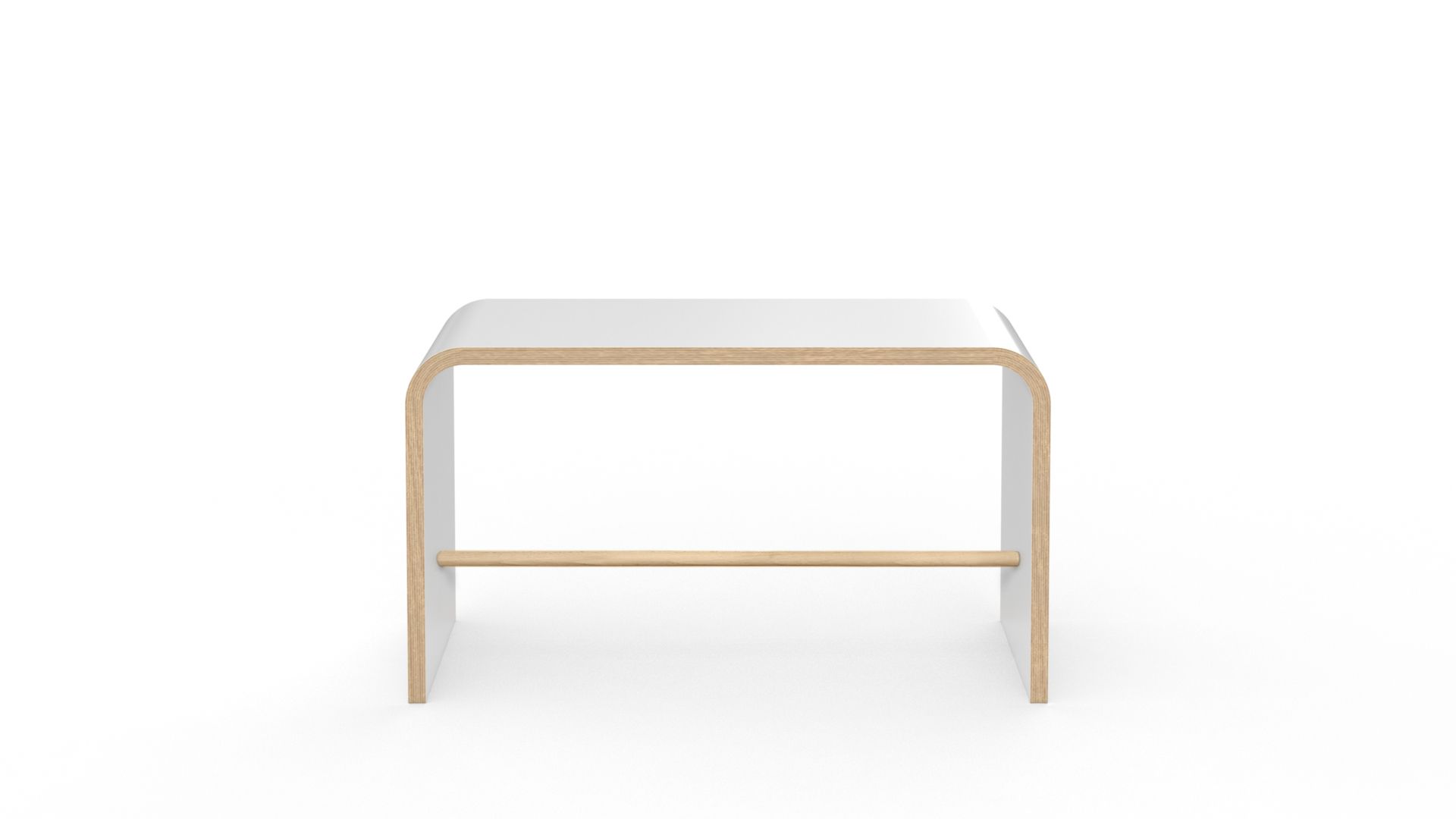 Weißer Tojo Hocker: Moderner Sitzhocker aus Holz mit minimalistischem Design für Wohnzimmer und Büro.