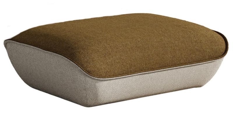 Nook Ottoman Hocker Cor: Quadratischer Fußhocker in Braun und Beige, modernes Design.