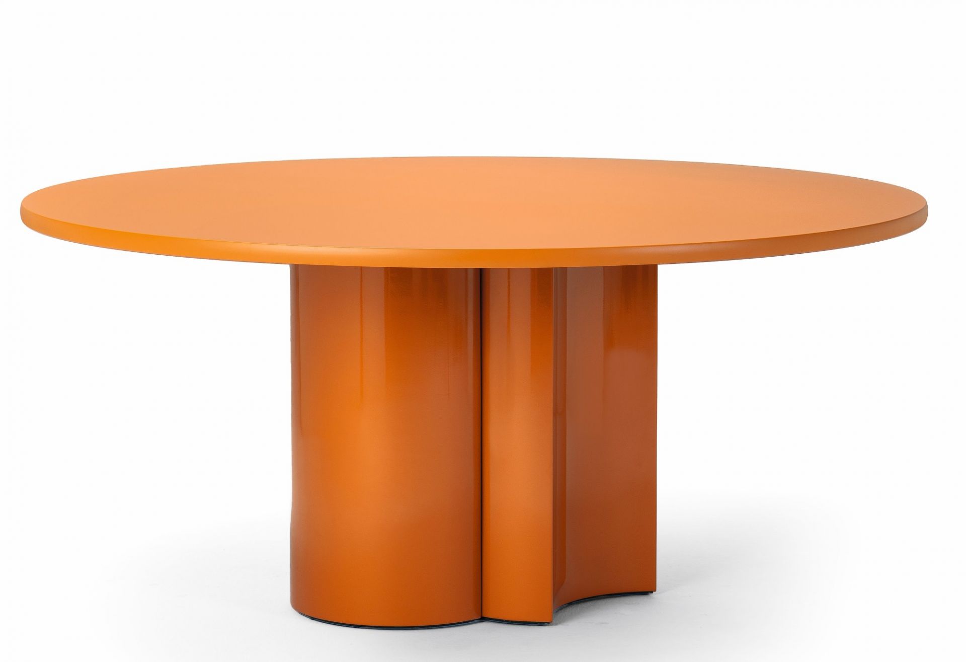 Runder 2325 Bol Esstisch von Zanotta, Durchmesser 160 cm, in Karamell metallic.