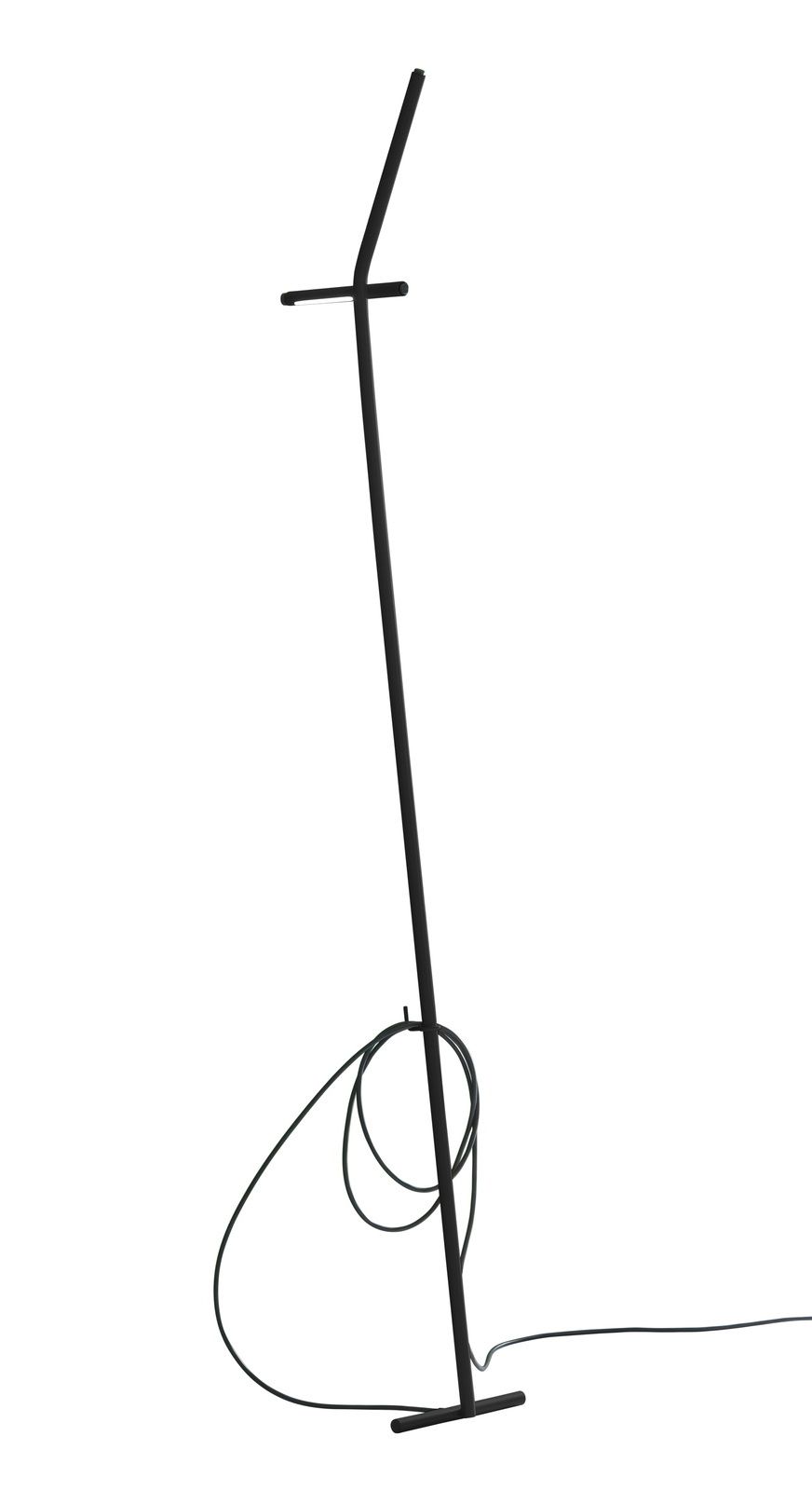 Schwarze Gru Stehleuchte von Martinelli Luce: Moderne LED-Stehlampe mit minimalistischem Design.