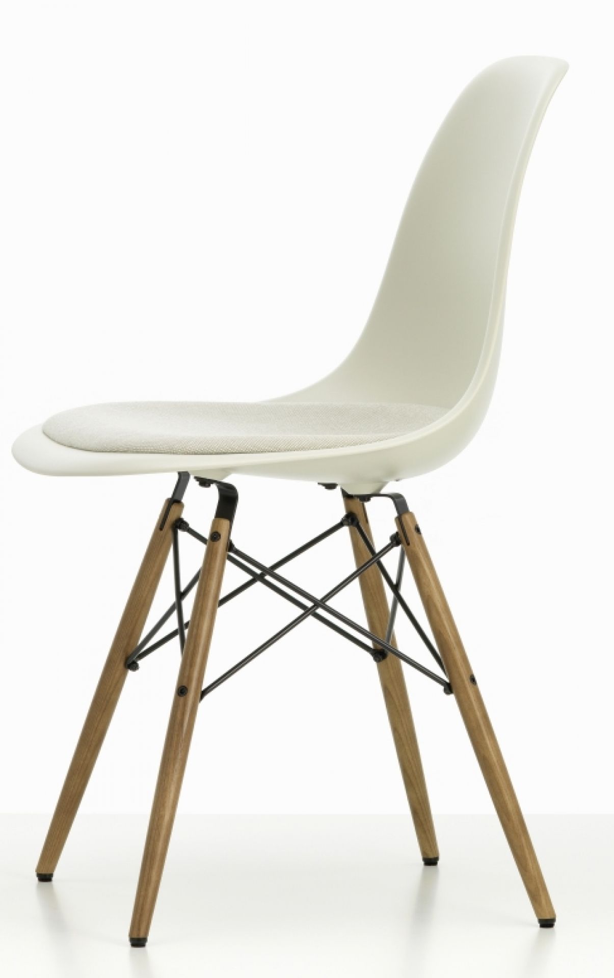 Eames Fiberglass Chair DSW Stuhl mit Sitzpolster Vitra