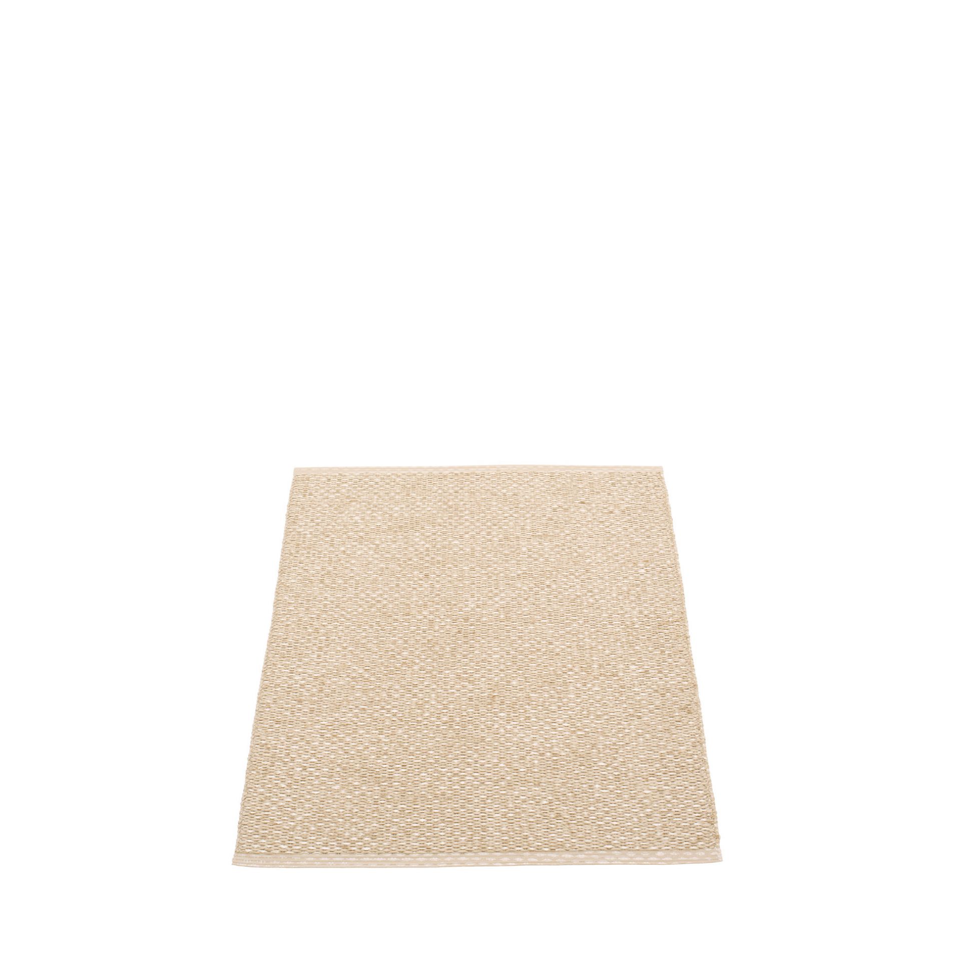 Beiger Kunststoffteppich Svea von Pappelina, Größe 70x90 cm, gewebte Textur für Innen und Außen.