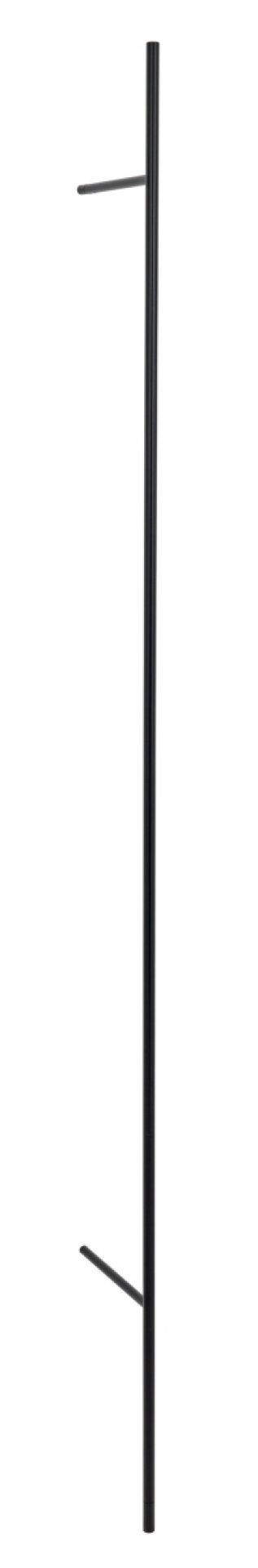 Schwarze Sketch Wandgarderobe von Schönbuch mit zwei minimalistischen Haken für Jacken und Accessoires.