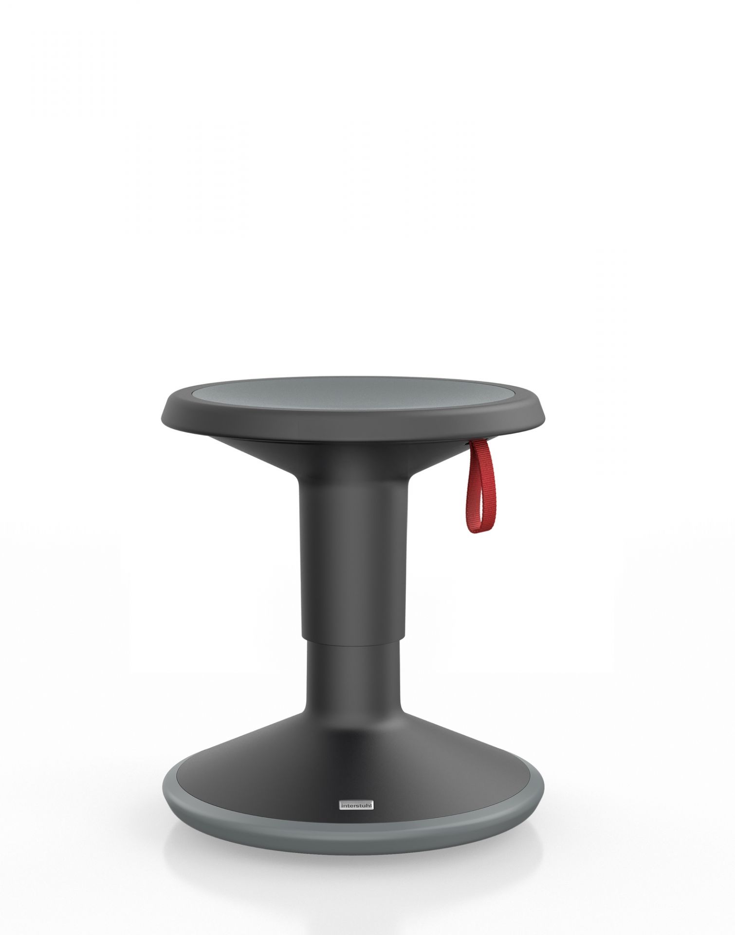 Schwarzer Interstuhl UP Junior Edition Kinderhocker: Ergonomischer, höhenverstellbarer Bürohocker für Kinder, ideal für das Kinderzimmer.