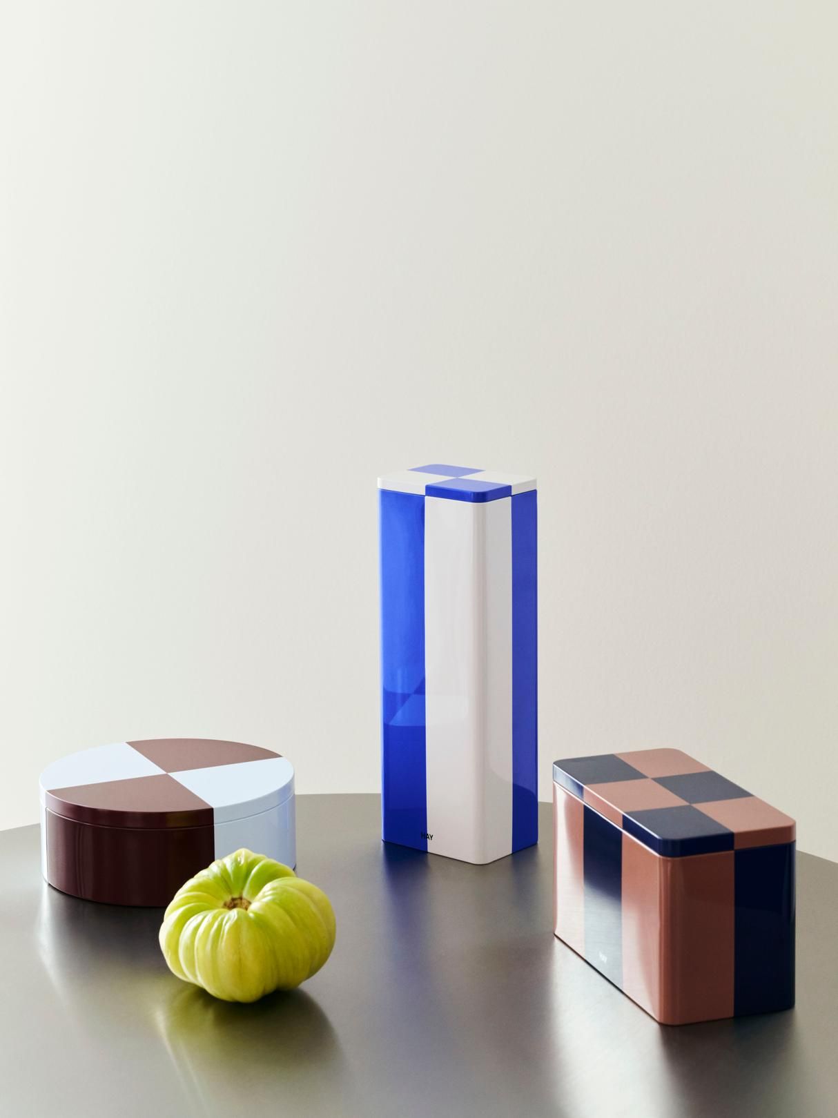 Tin Container klein dark blue and lavender Aufbewahrungsbox Hay