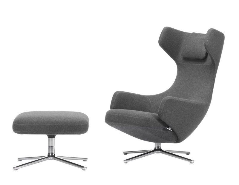 Grand Repos Sessel & Ottoman Vorzugskombination Vitra Classic grey 40 cm Ottoman oder Panchina GRATIS!