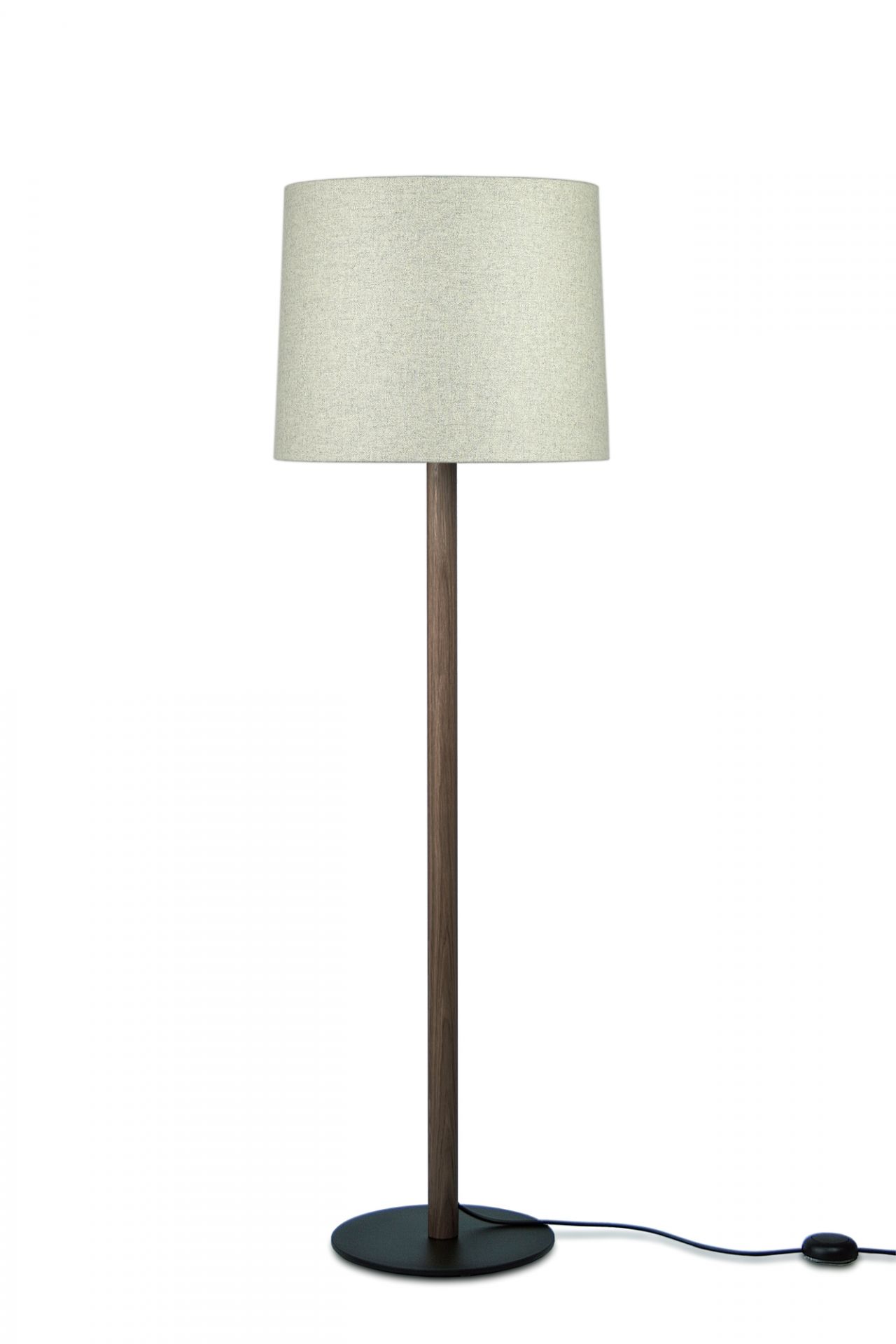 Miyu Stehleuchte: Geräucherte Eiche mit naturweißem Filzschirm, moderne Wohnraumbeleuchtung von Maigrau.