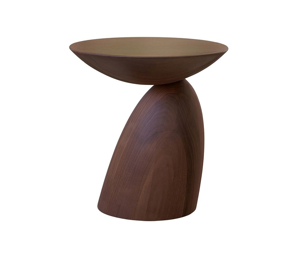 Holzfarbener Parabel Tisch von Eero Aarnio Originals, moderner Holztisch für Wohnzimmer und Büro.