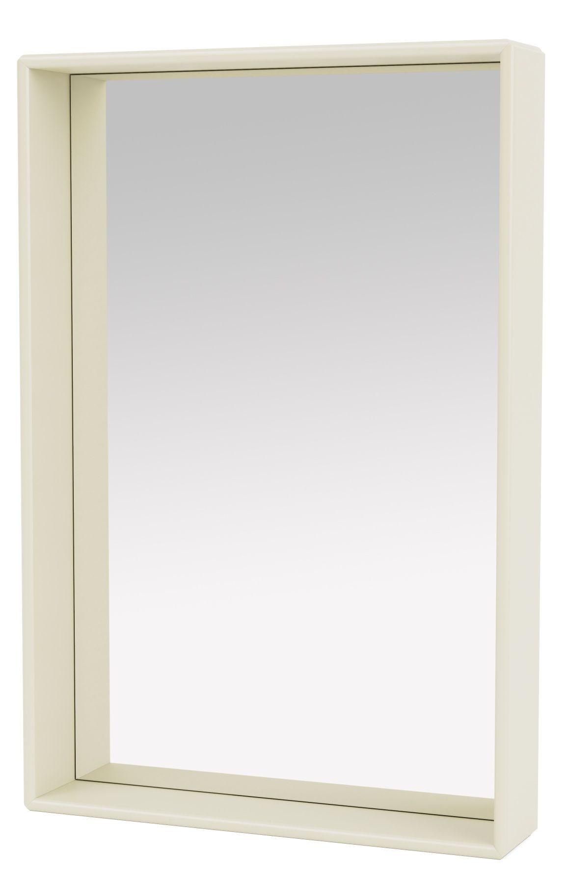 Rechteckiger Spiegel mit Ablagefläche im Farbton Vanilla, Colour Frame Mirror Shelfie.