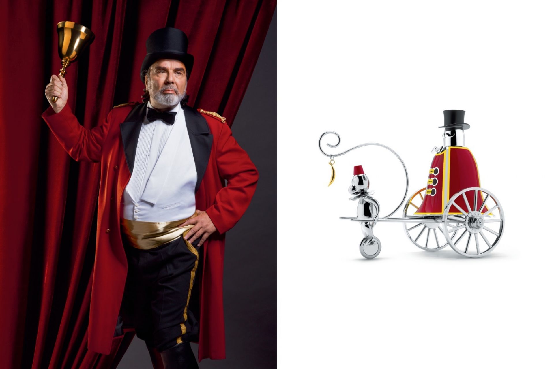 Alessi Circus The Ringleader Tischglocke LIMITED EDITION, Zirkus-Design, verspielte Tischdekoration, hochwertiges Wohnaccessoire.