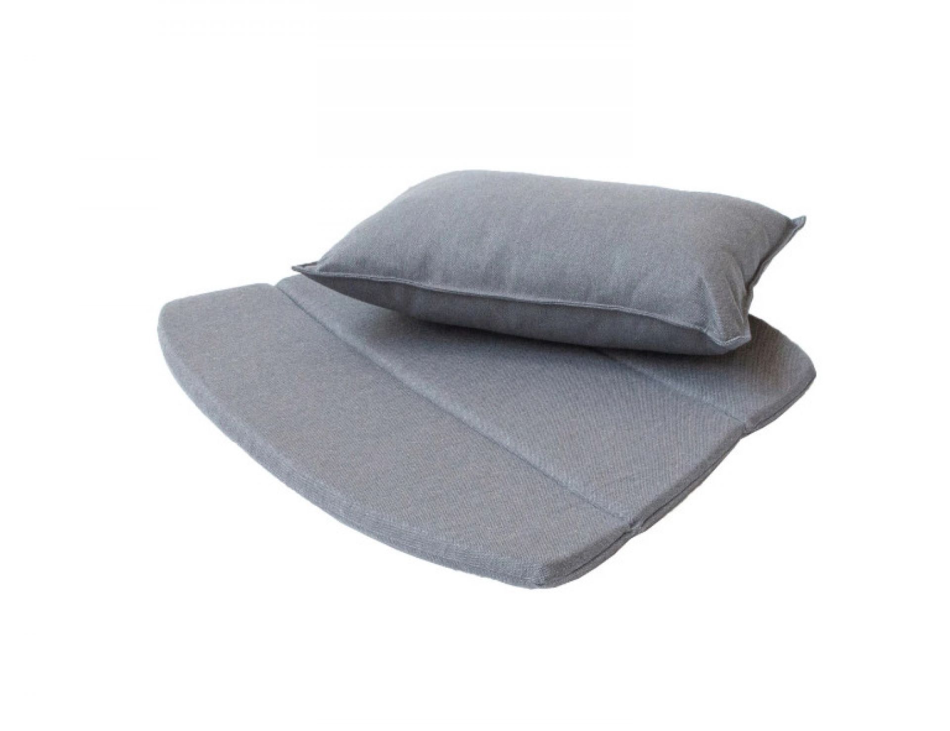 Grauer Cane-Line Breeze Kissensatz für Loungesessel, bestehend aus Sitzkissen und Rückenkissen. Outdoor-Möbel Zubehör.
