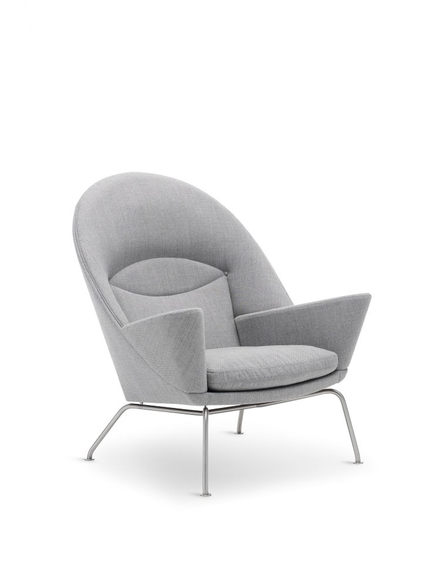 Grauer CH468 Oculus Chair Sessel von Carl Hansen & Søn mit Stahlgestell.