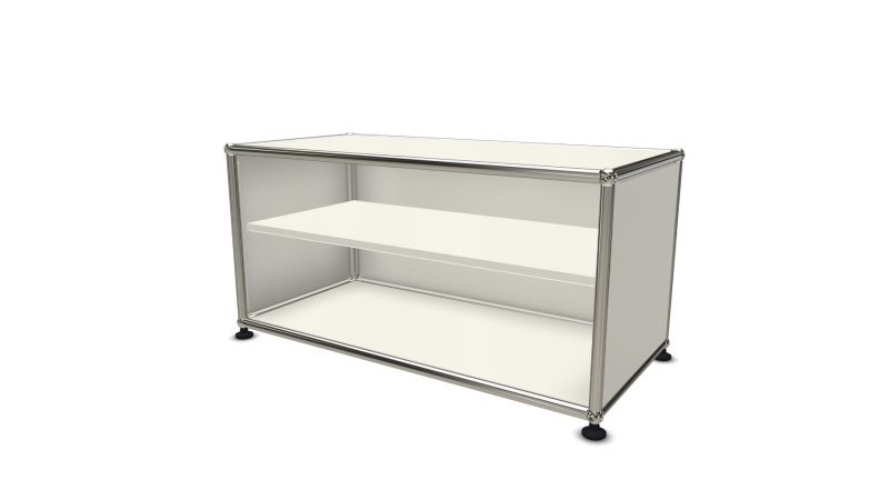 USM Haller Regal mit Zwischentablar in Weiß, Ersatzteil für modulare Möbel und Regalsysteme.