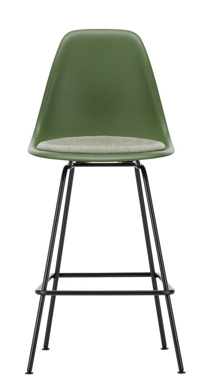 Eames Plastic Bar Stool Barhocker Medium mit Sitzpolster Vitra