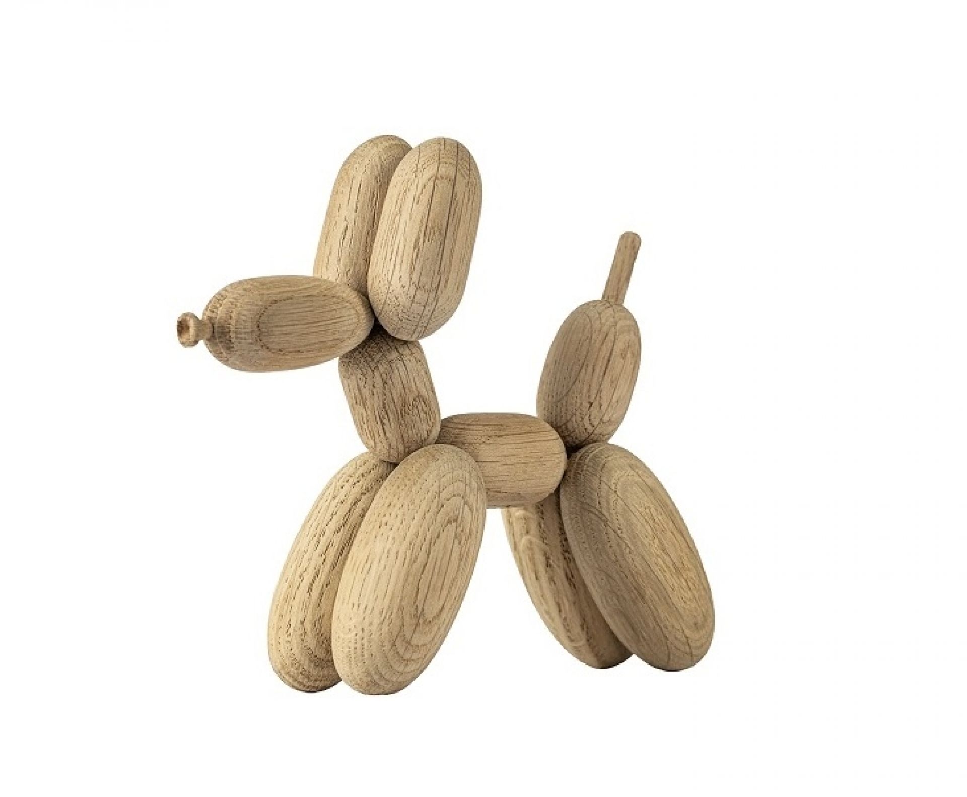 Ballon d’Og Holzfigur Hund von Boyhood, handgefertigte Deko-Figur aus hellem Holz.