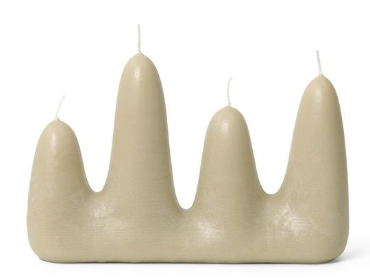Beige Stala Candle Kerze von Ferm Living, EINZELSTÜCK, dekorative Wachskerze mit fünf Dochten.