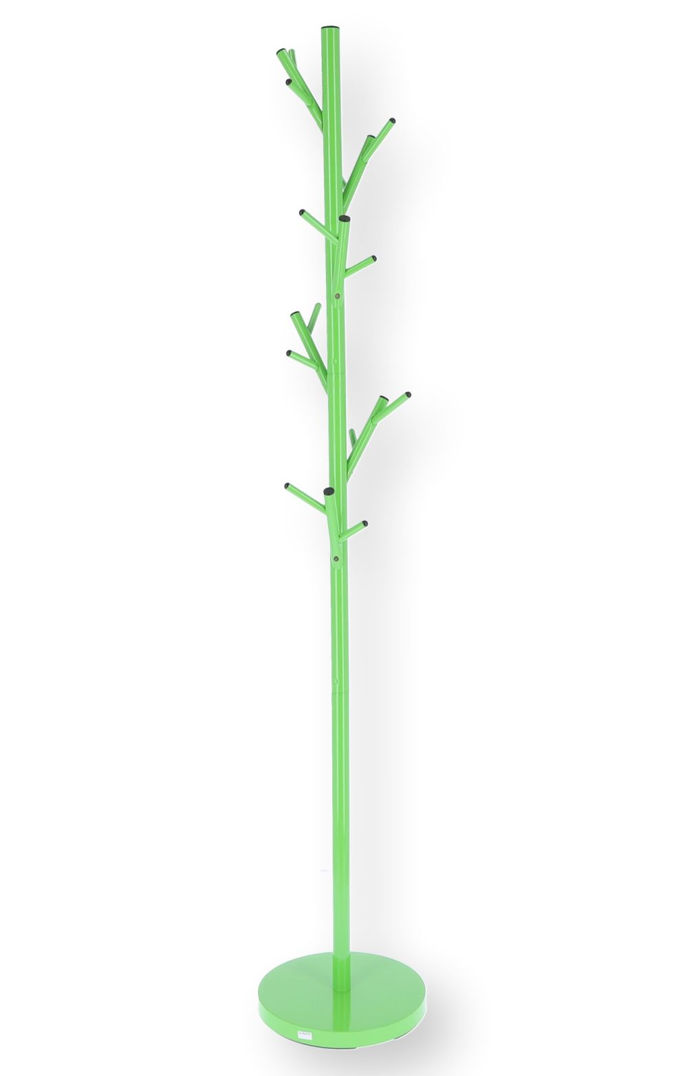 Grüner Jan Kurtz Tree Kleiderständer aus Metall mit runder Basis und astförmigen Haken.