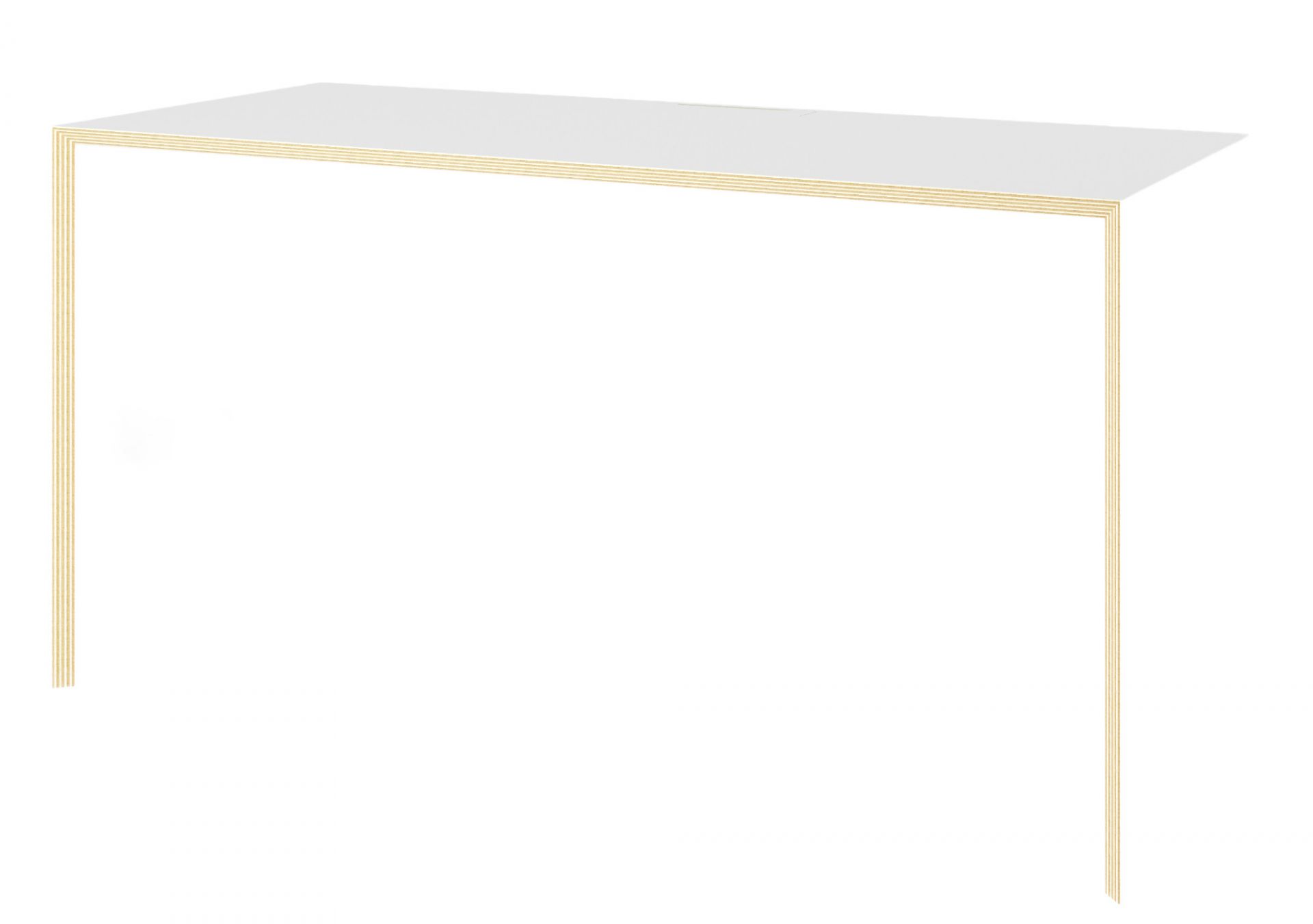 Weißer Bridge Schreibtisch von Müller Möbelwerkstätten mit filigranem, goldenem Gestell für modernes Arbeiten.