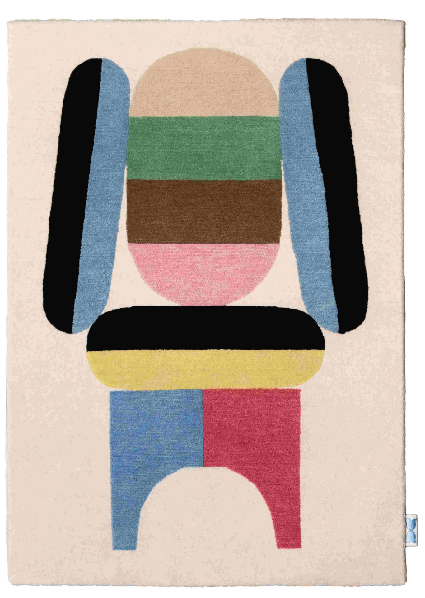 Bela Teppich: Moderner Designerteppich mit abstraktem, farbenfrohem Muster aus geometrischen Formen. Hochwertiger Teppich für Wohnzimmer.