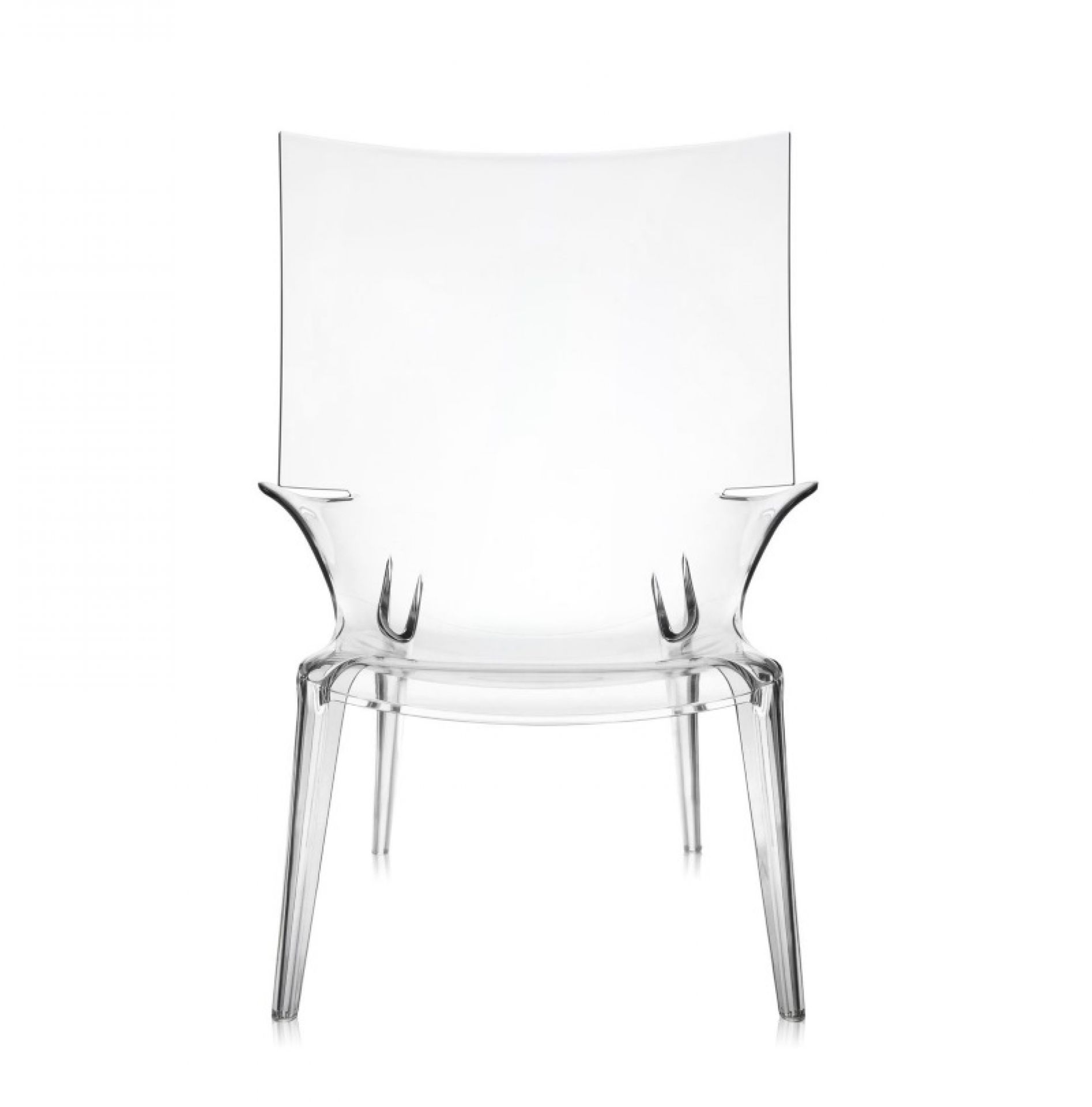 Transparenter Uncle Jim Sessel von Kartell, ein moderner Design-Stuhl aus Polycarbonat für Wohnzimmer und Büro.