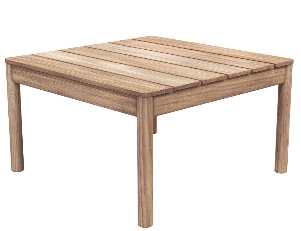 Tradition Lounge Tisch von Skagerak by Fritz Hansen, quadratischer Beistelltisch aus Teakholz für den Garten.