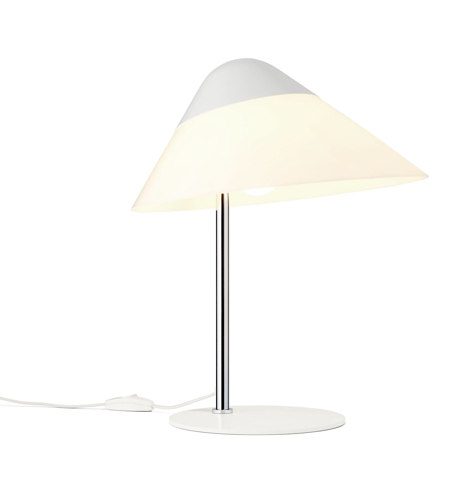 Helle HJW01 Opala Mini Tischleuchte von Carl Hansen & Søn, weißes Design.